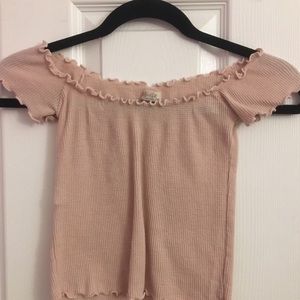 Brandy Melville pink off the shoulder Jessie top